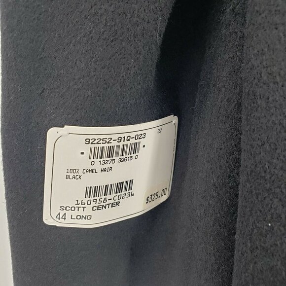 New Evan-Picone Blazer Mens 44 Long Black Camel Hair Jacket $325 - Picture 5 of 7